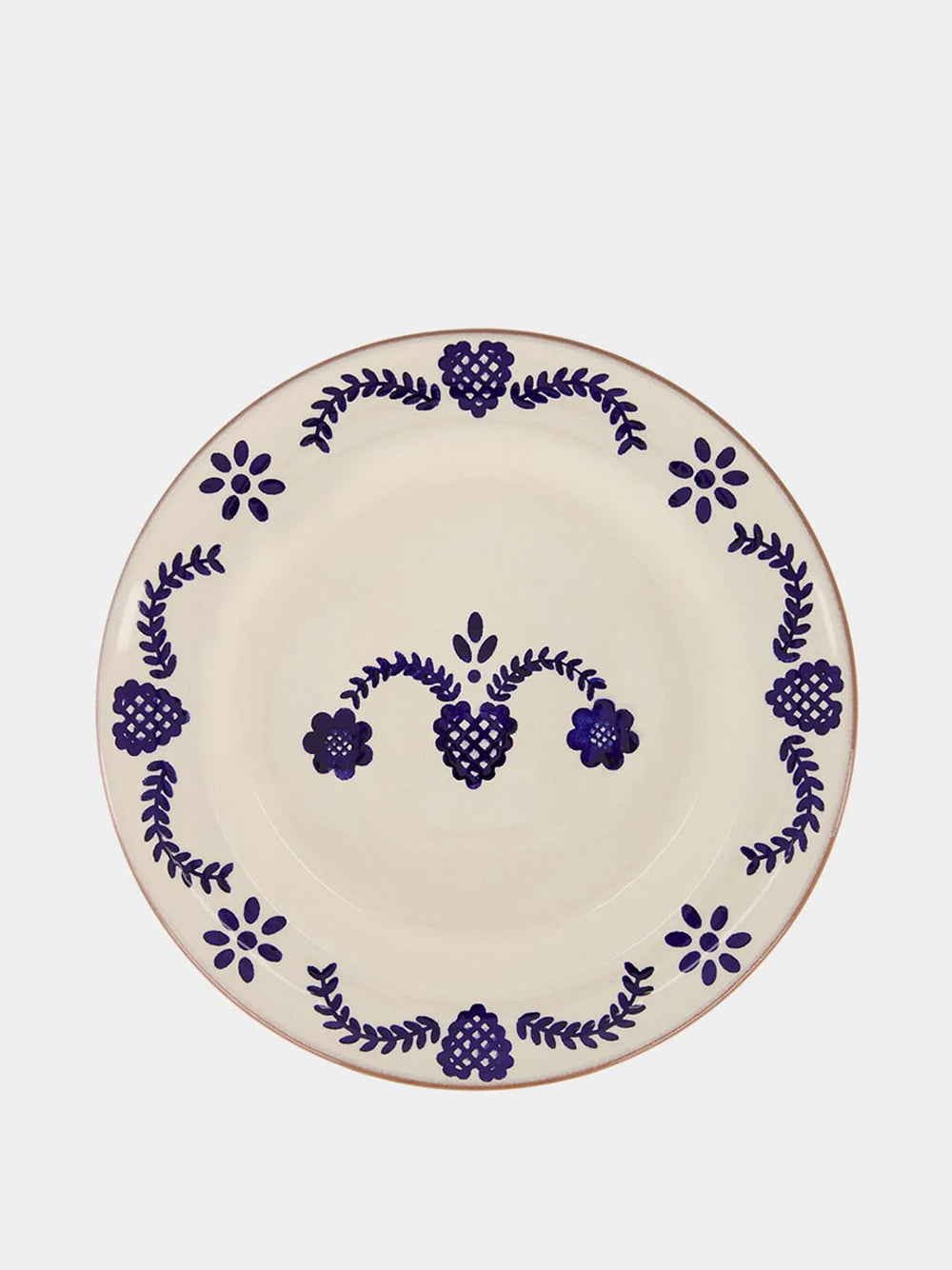 Hand-Painted Viana Blue Stoneware Dinner Plate