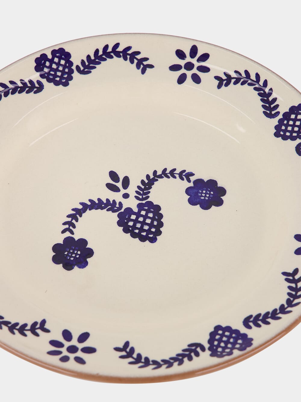 Hand-Painted Viana Blue Stoneware Dinner Plate