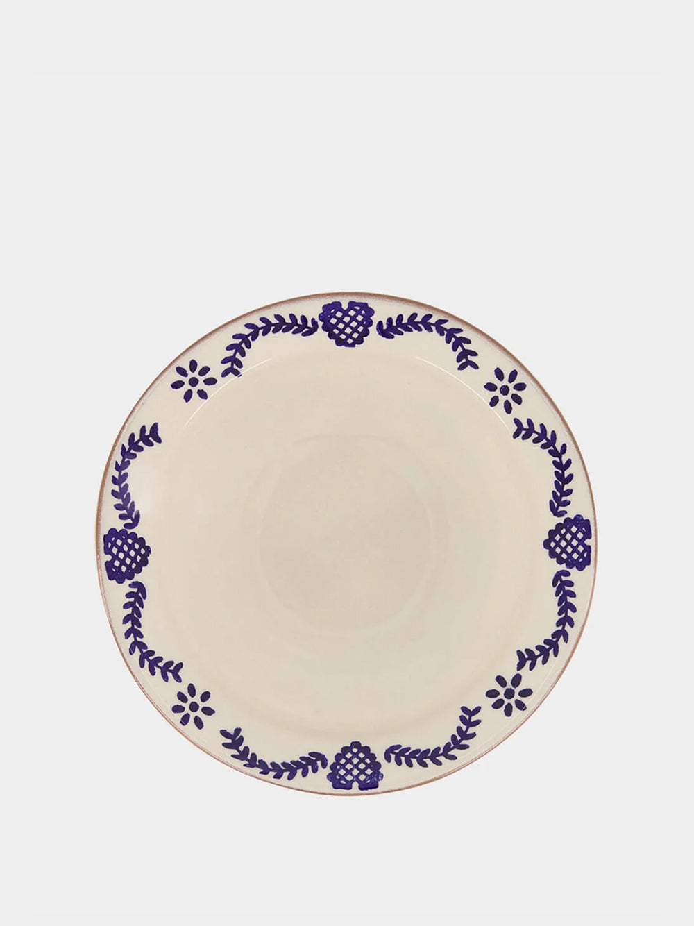 Hand-Painted Viana Blue Stoneware Soup Plate