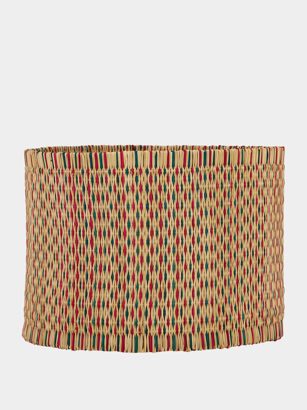 Handmade Coruche Natural Red and Green Reed Abat Jour