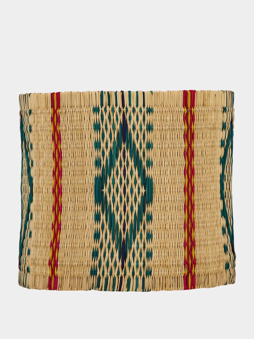 Handmade Coruche Natural and Multicoloured Reed Abat Jour