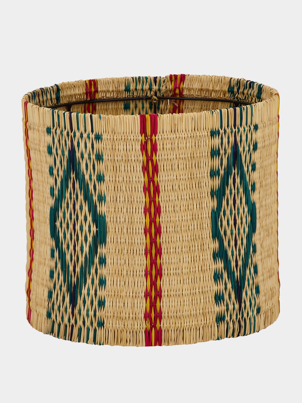 Handmade Coruche Natural and Multicoloured Reed Abat Jour