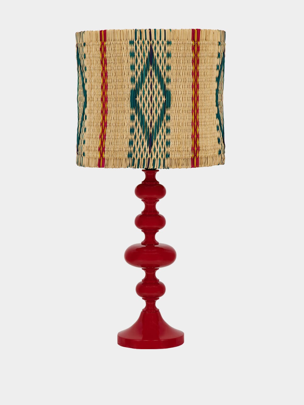 Handmade Coruche Natural and Multicoloured Reed Abat Jour