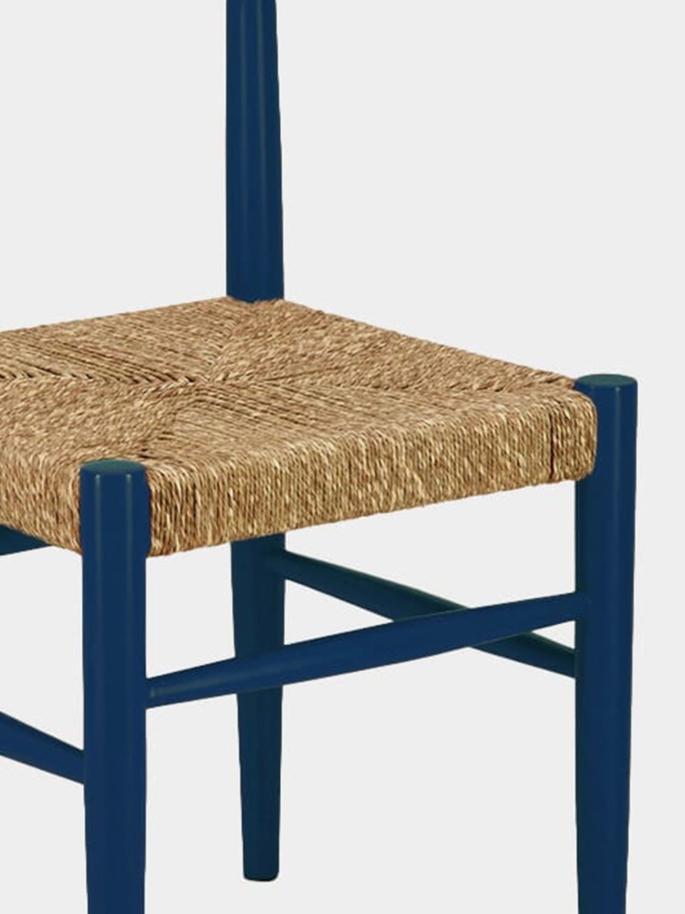 Handmade Francisco Blue Wood and Natural Cord Dining Chair