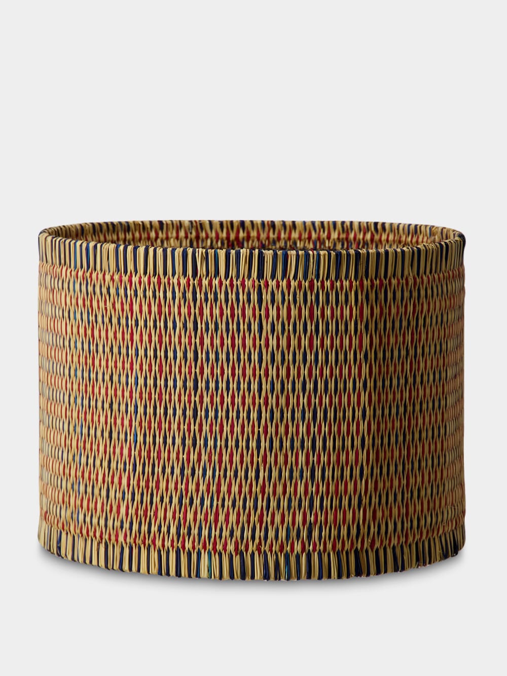 Handmade Coruche Natural, Red and Blue Reed Large Lampshade