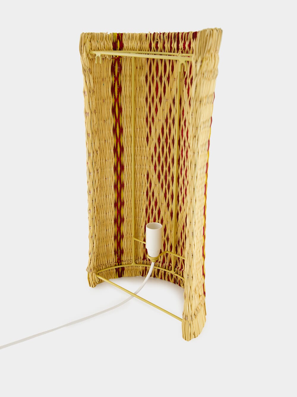 Handmade Coruche Natural and Multicolour Reed Wall Lamp