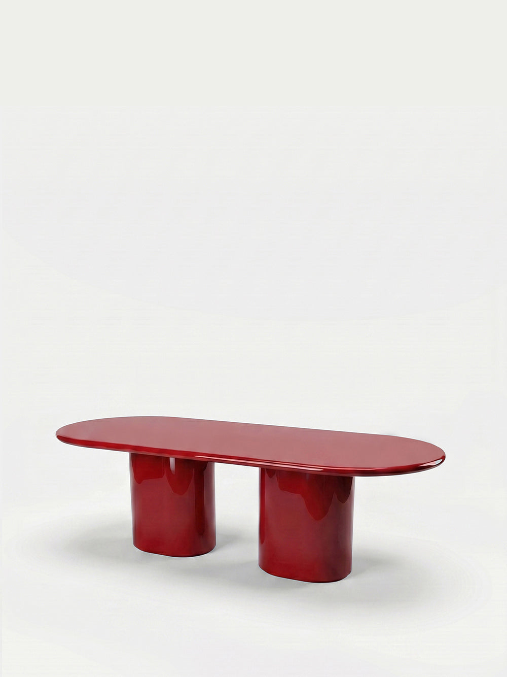 Amendoeira Red Lacquered Wood Dining Table