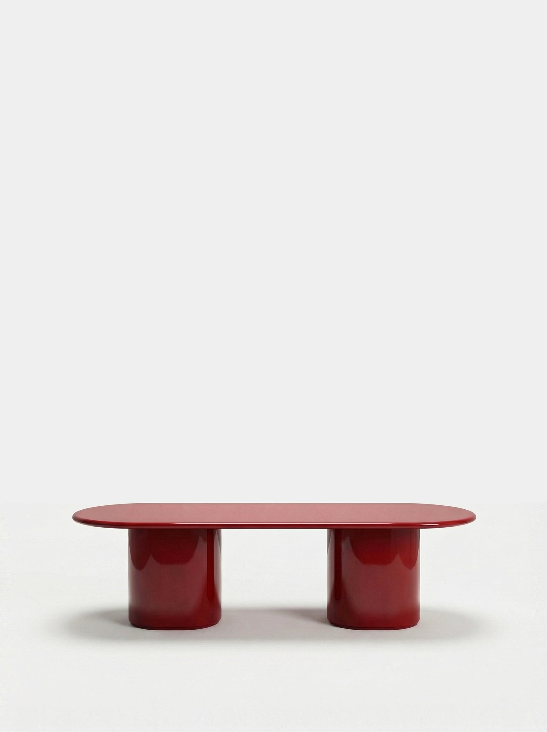 Amendoeira Red Lacquered Wood Dining Table