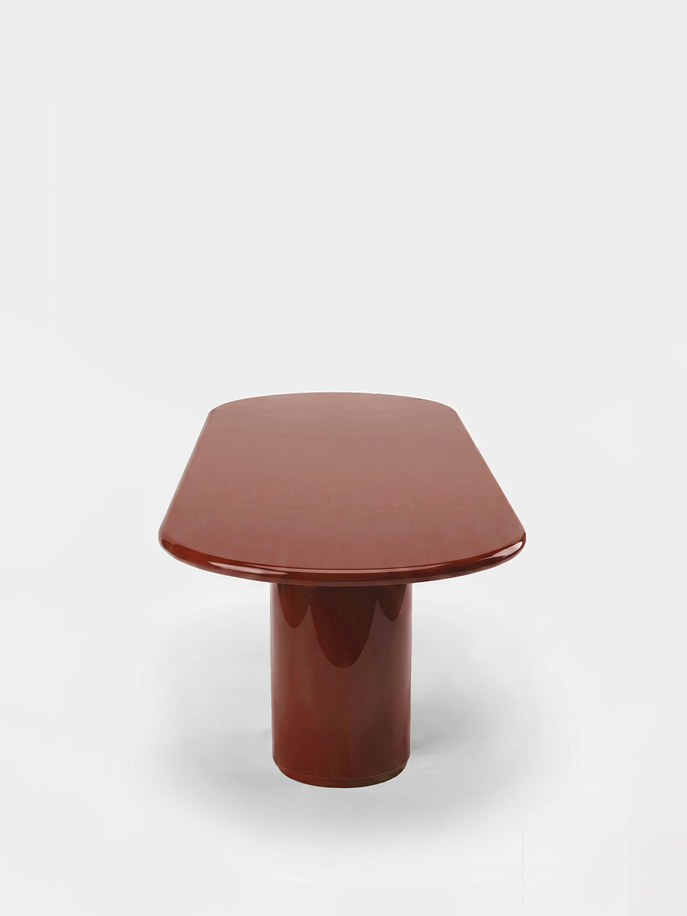Amendoeira Brick Lacquered Wood Large Dining Table