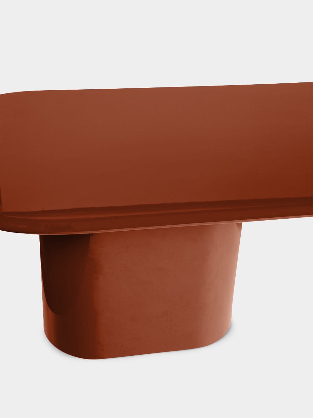 Amendoeira Brick Lacquered Wood Large Dining Table