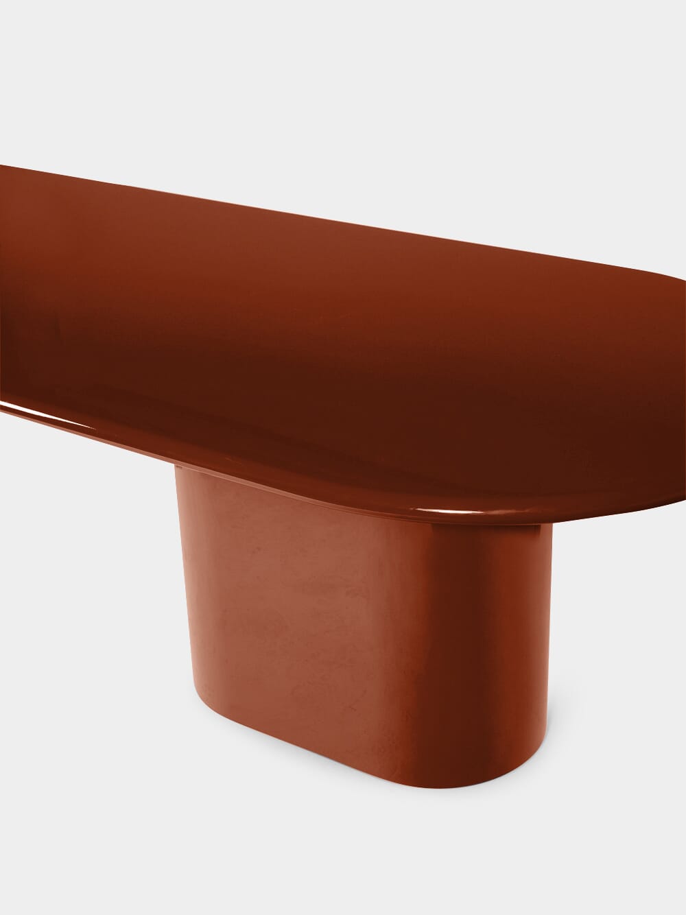 Amendoeira Brick Lacquered Wood Large Dining Table