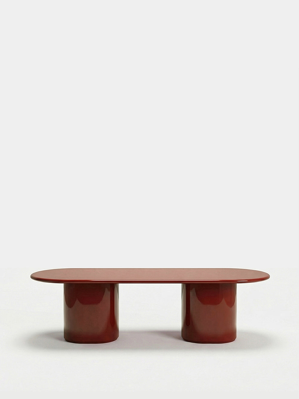 Amendoeira Brick Lacquered Wood Dining Table