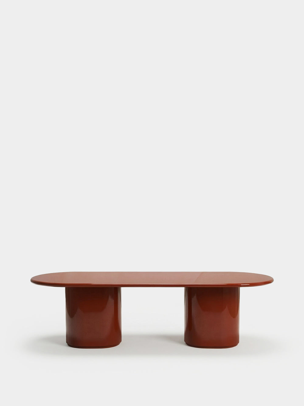 Amendoeira Brick Lacquered Wood Dining Table