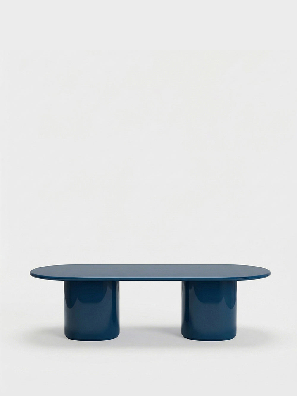 Amendoeira Petrol Blue Lacquered Wood Dining Table