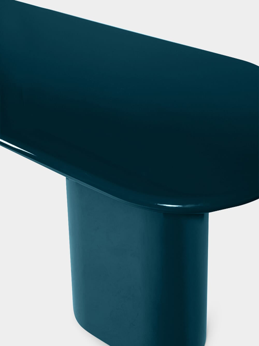 Amendoeira Petrol Blue Lacquered Wood Dining Table