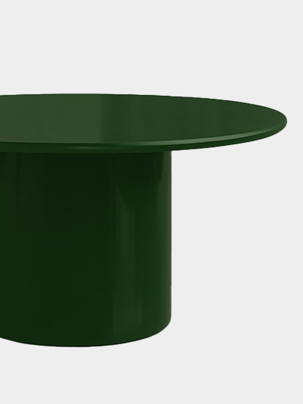 Amendoeira Green Lacquered Wood Round Dining Table