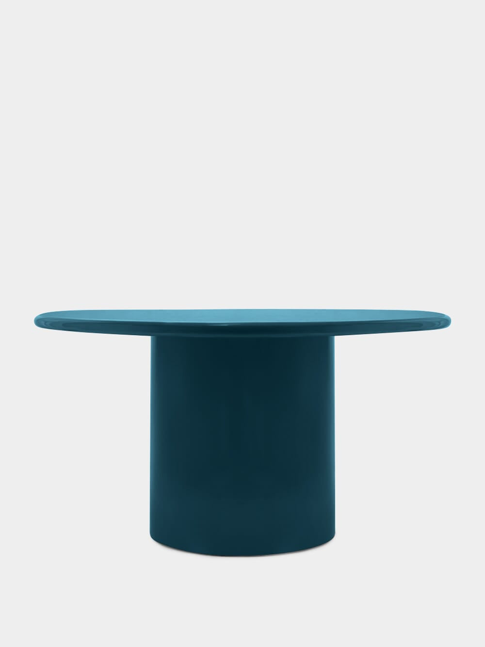 Amendoeira Petrol Blue Wood Round Dining Table