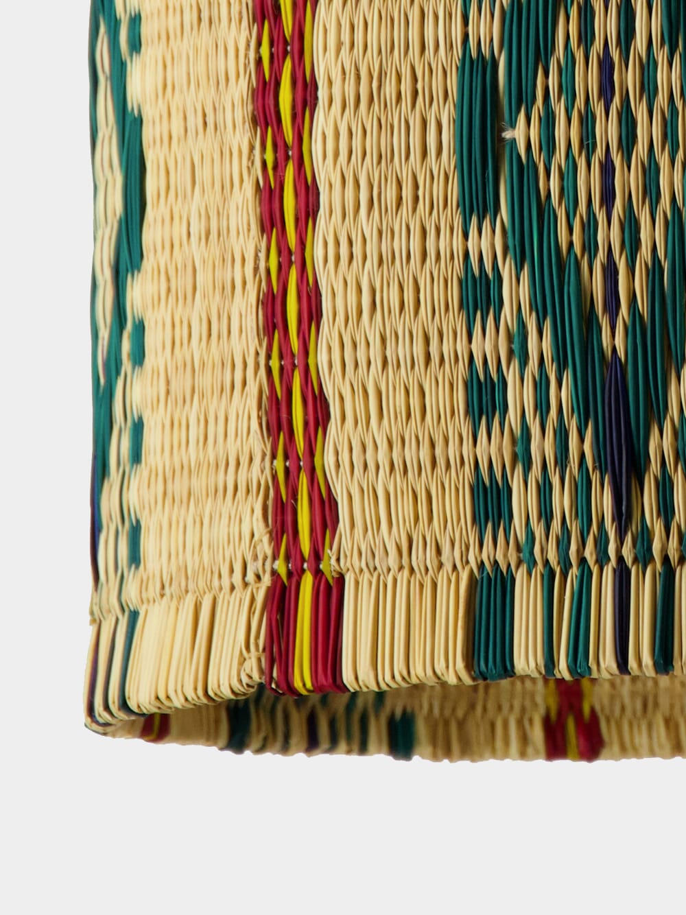 Handmade Coruche Natural and Multicolour Reed Ceiling Lamp