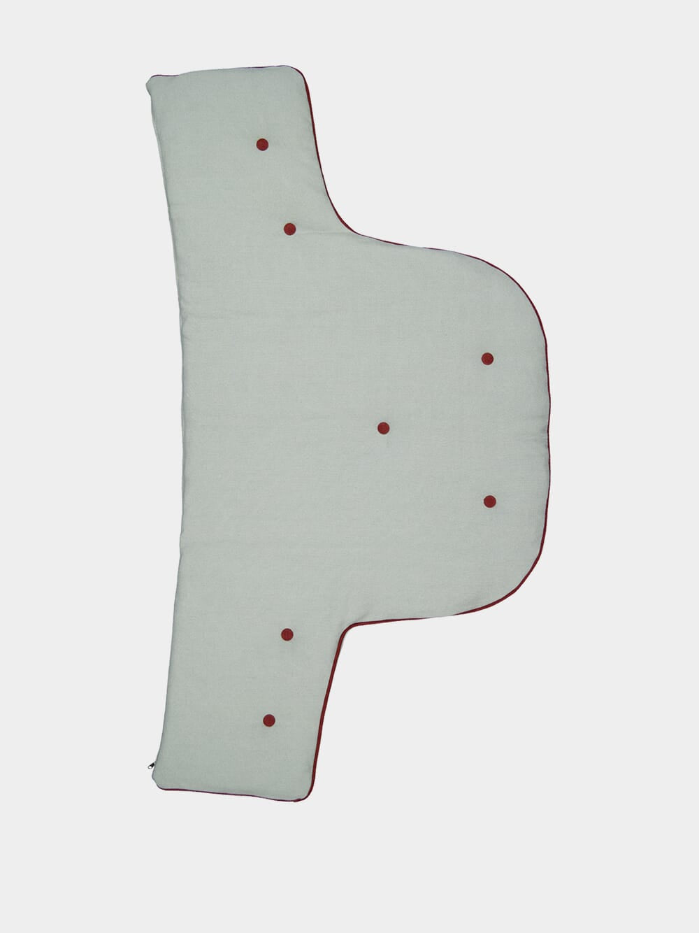 Furnas Light Blue and Bordeaux Linen Seating Cushion