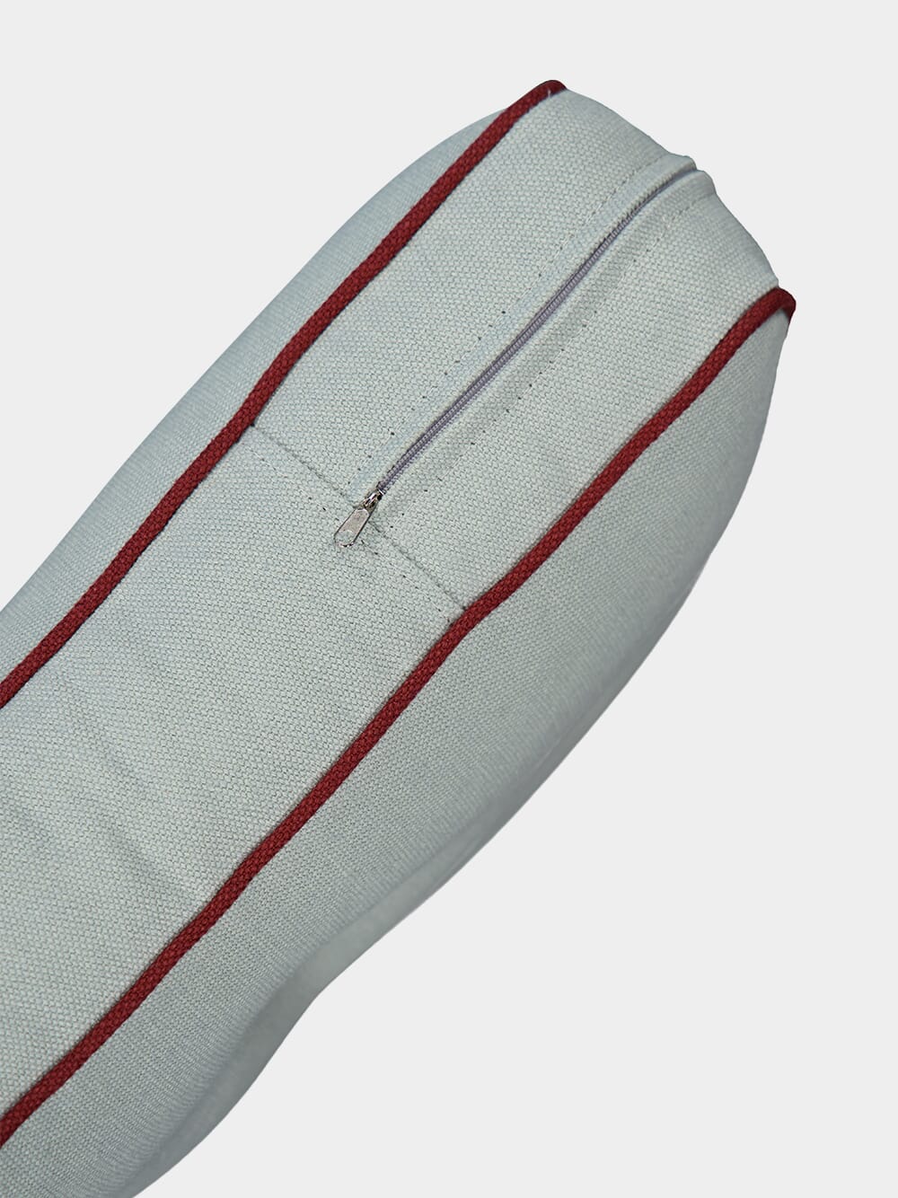 Furnas Light Blue and Bordeaux Linen Seating Cushion