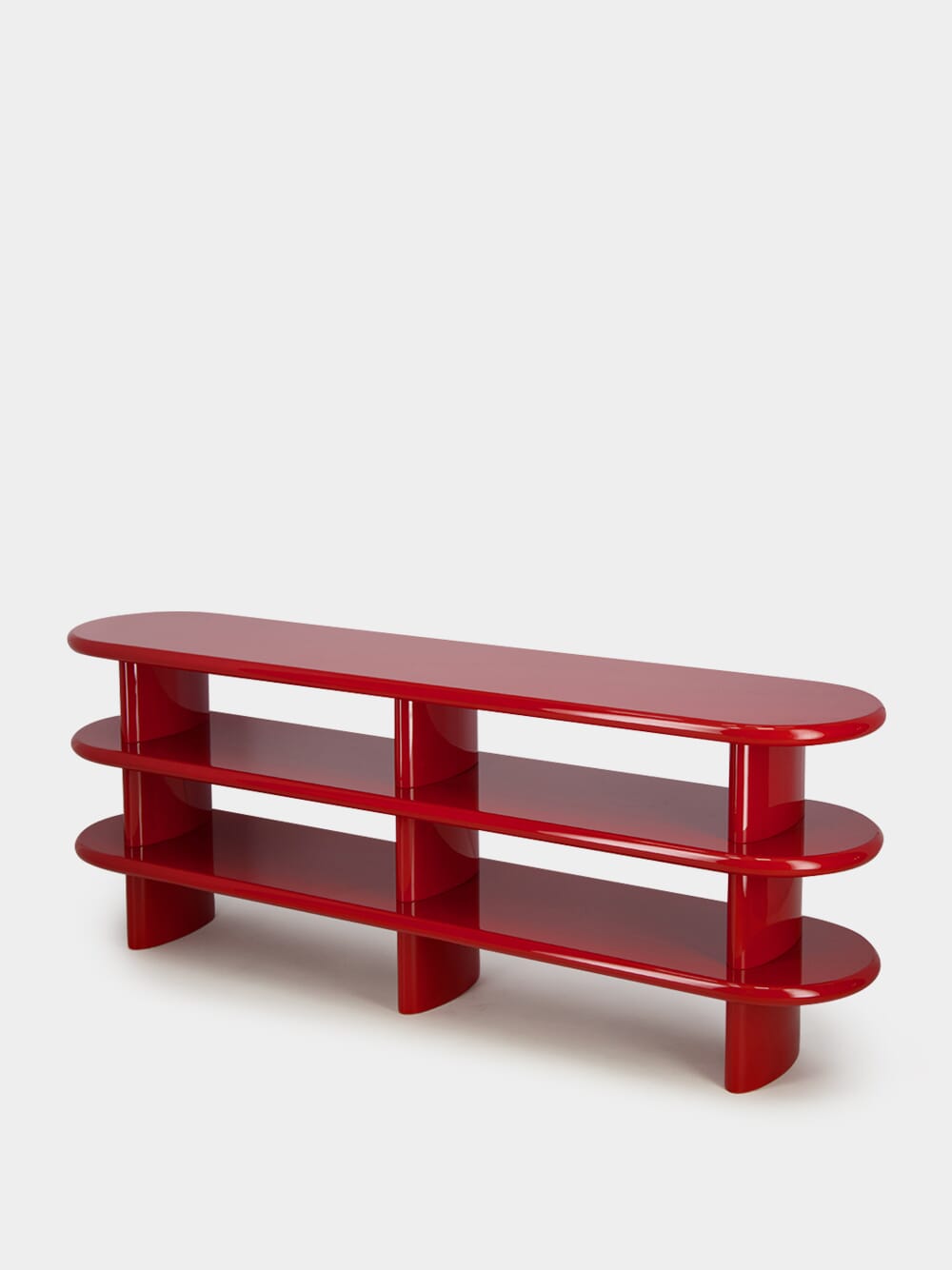 Amendoeira Sideboard Red Lacquered Wood