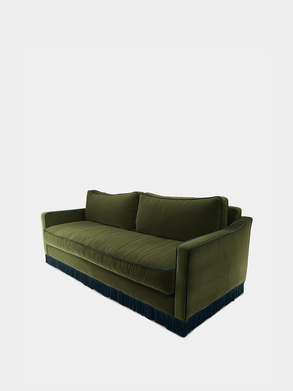 Afonso Green and Blue Velvet Sofa
