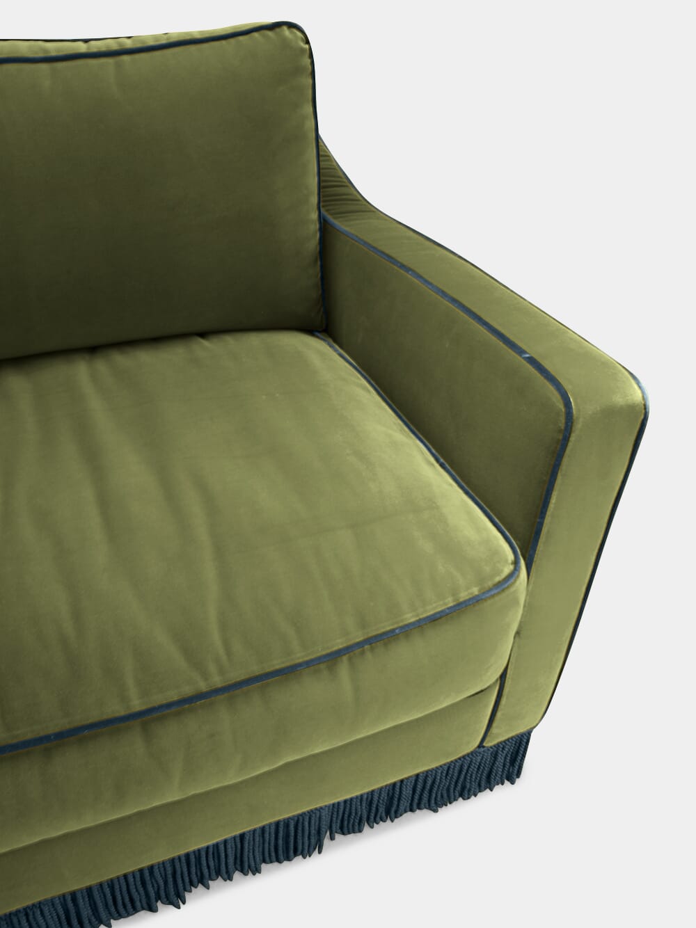 Afonso Green and Blue Velvet Sofa