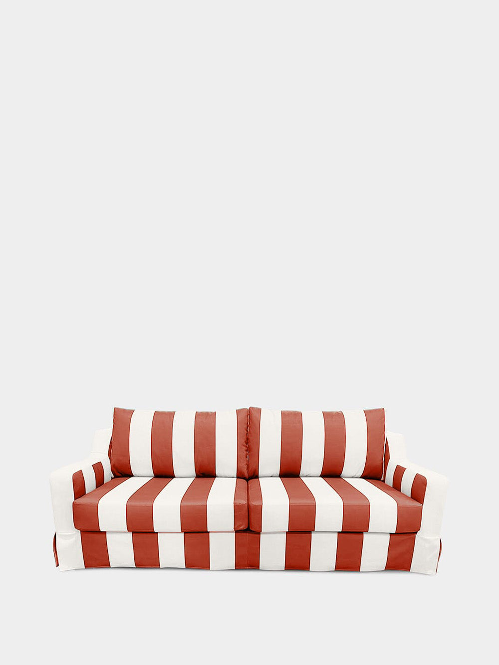 Manuel Bordeaux Striped Linen Three-Seater Sofa