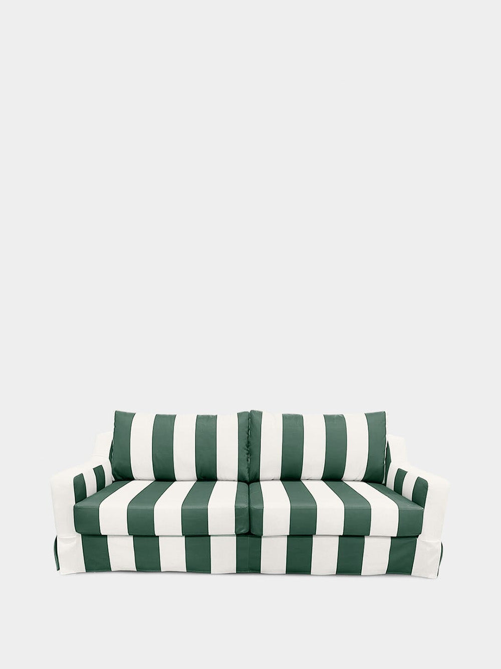Manuel Green Striped Linen Three-Seater Sofa