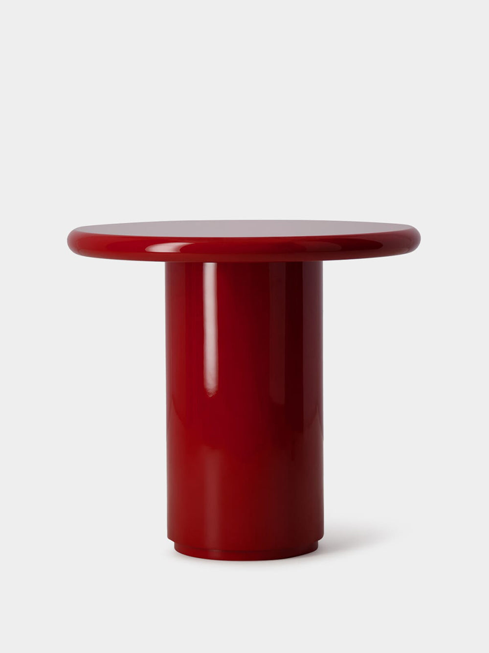 Amendoeira Red Lacquered Wood Side Table