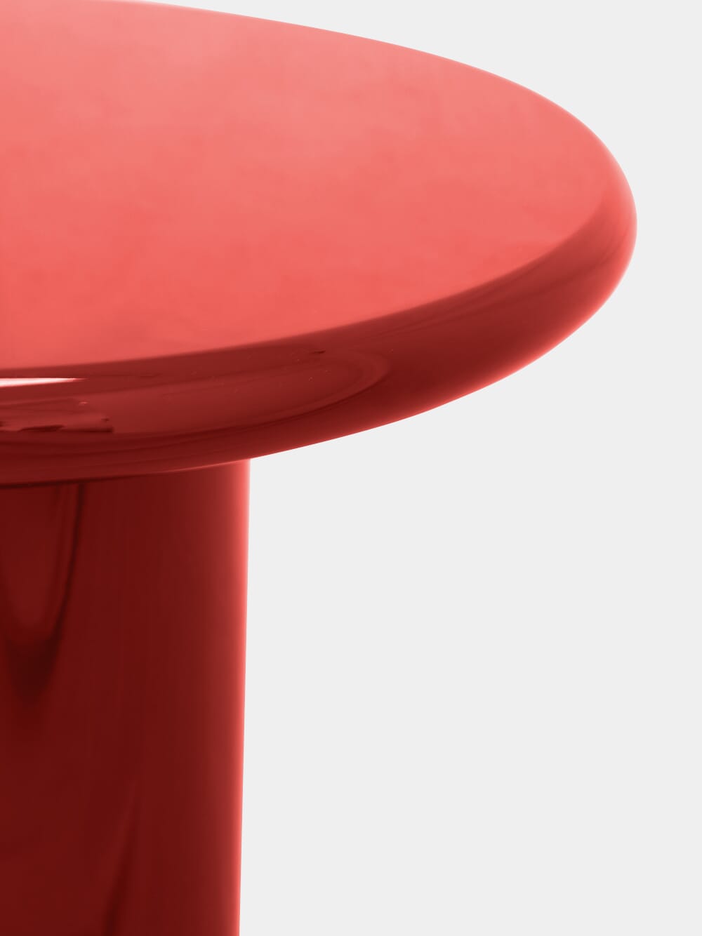 Amendoeira Red Lacquered Wood Side Table