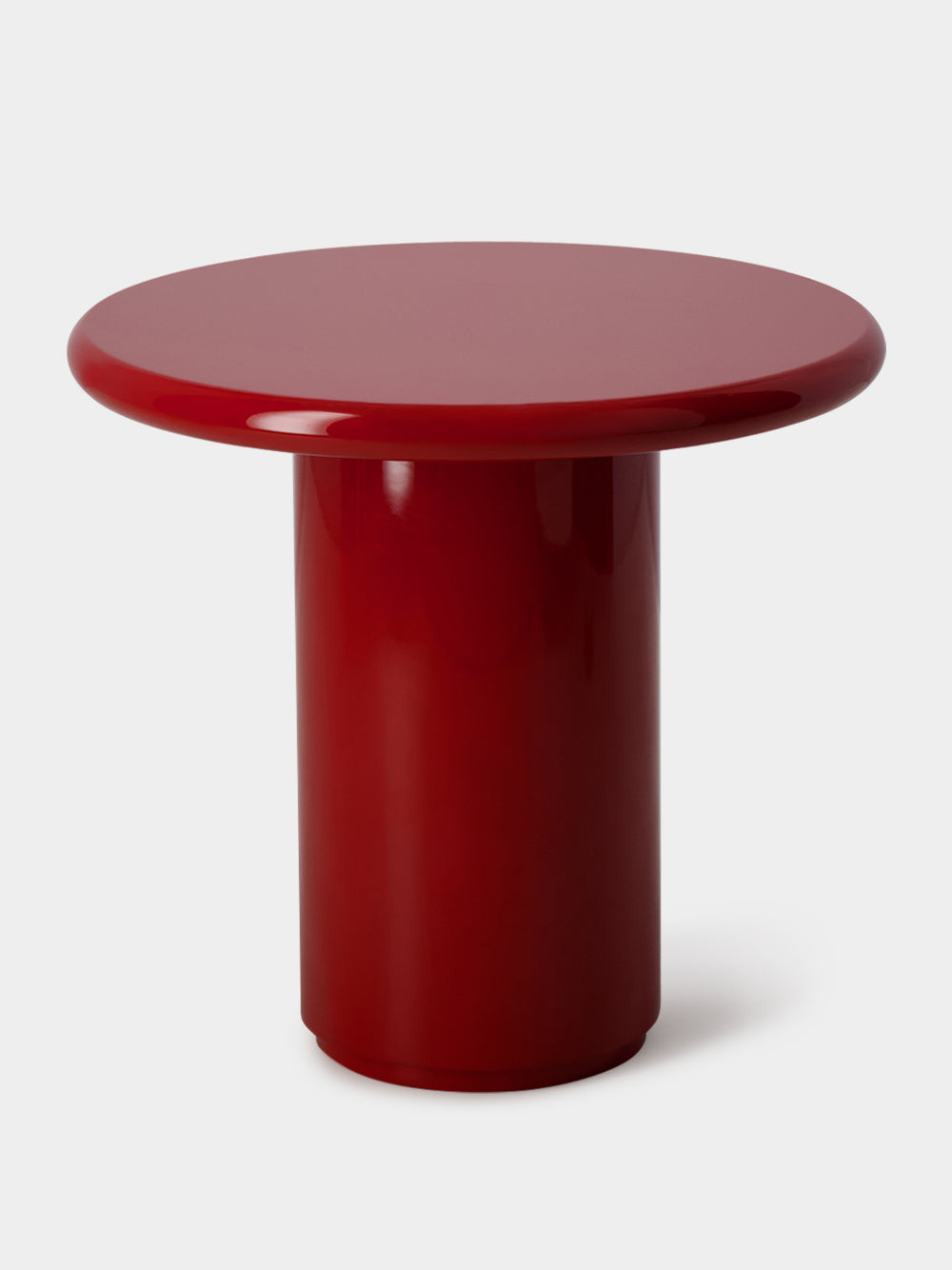 Amendoeira Red Lacquered Wood Side Table