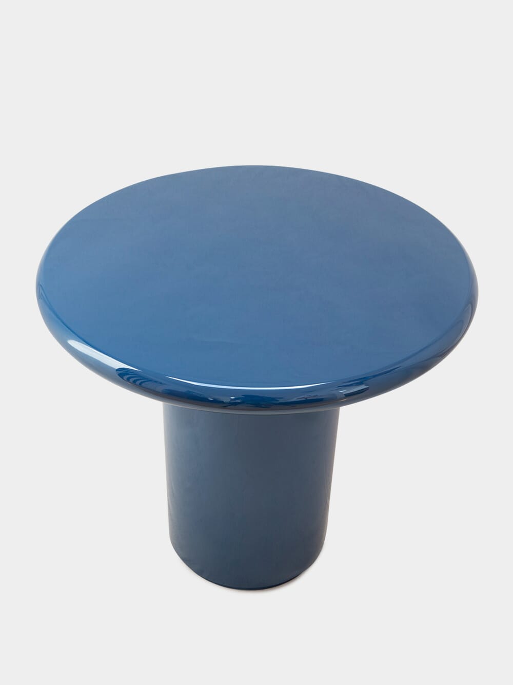 Amendoeira Petrol Blue Lacquered Wood Side Table