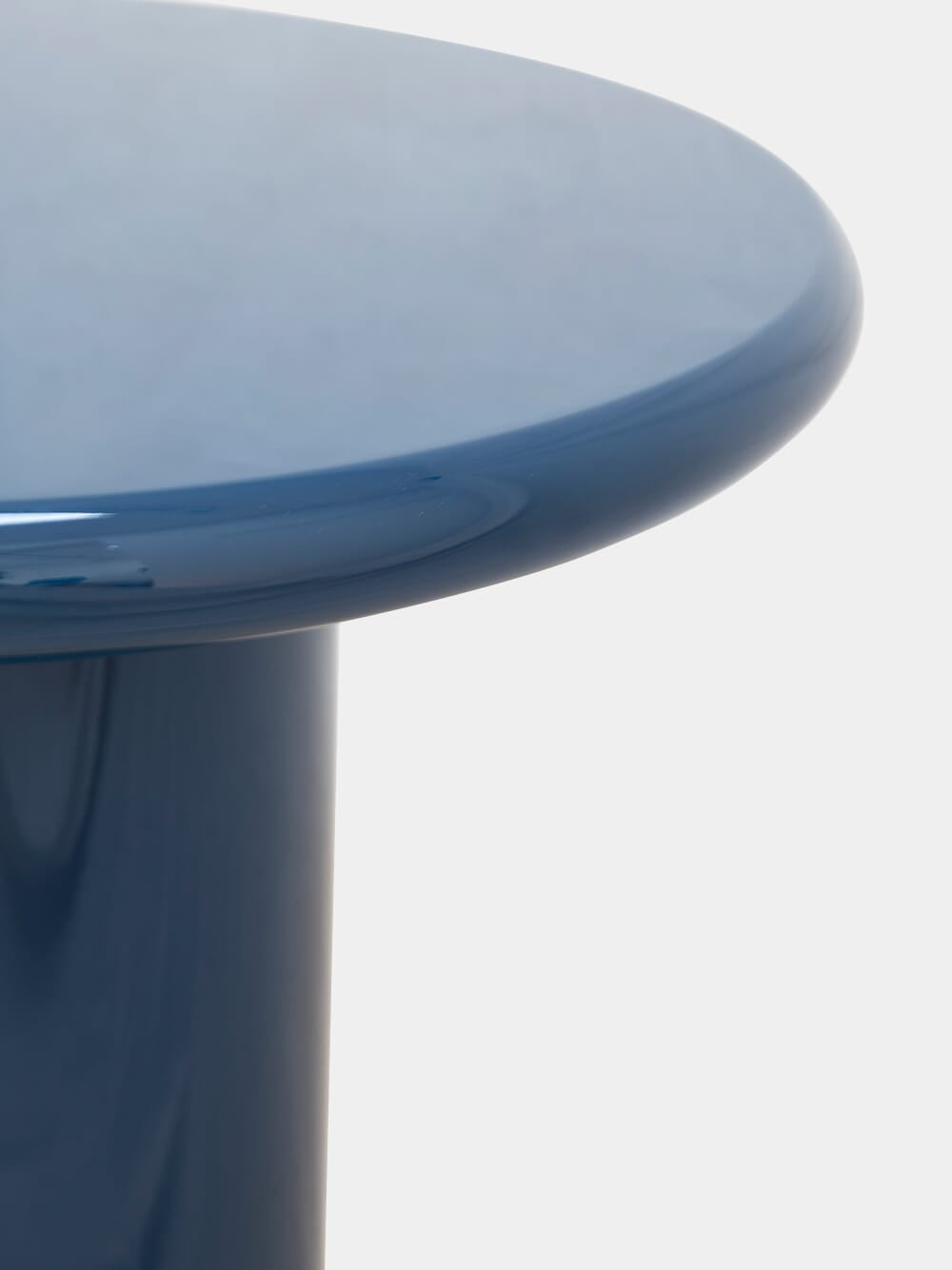 Amendoeira Petrol Blue Lacquered Wood Side Table