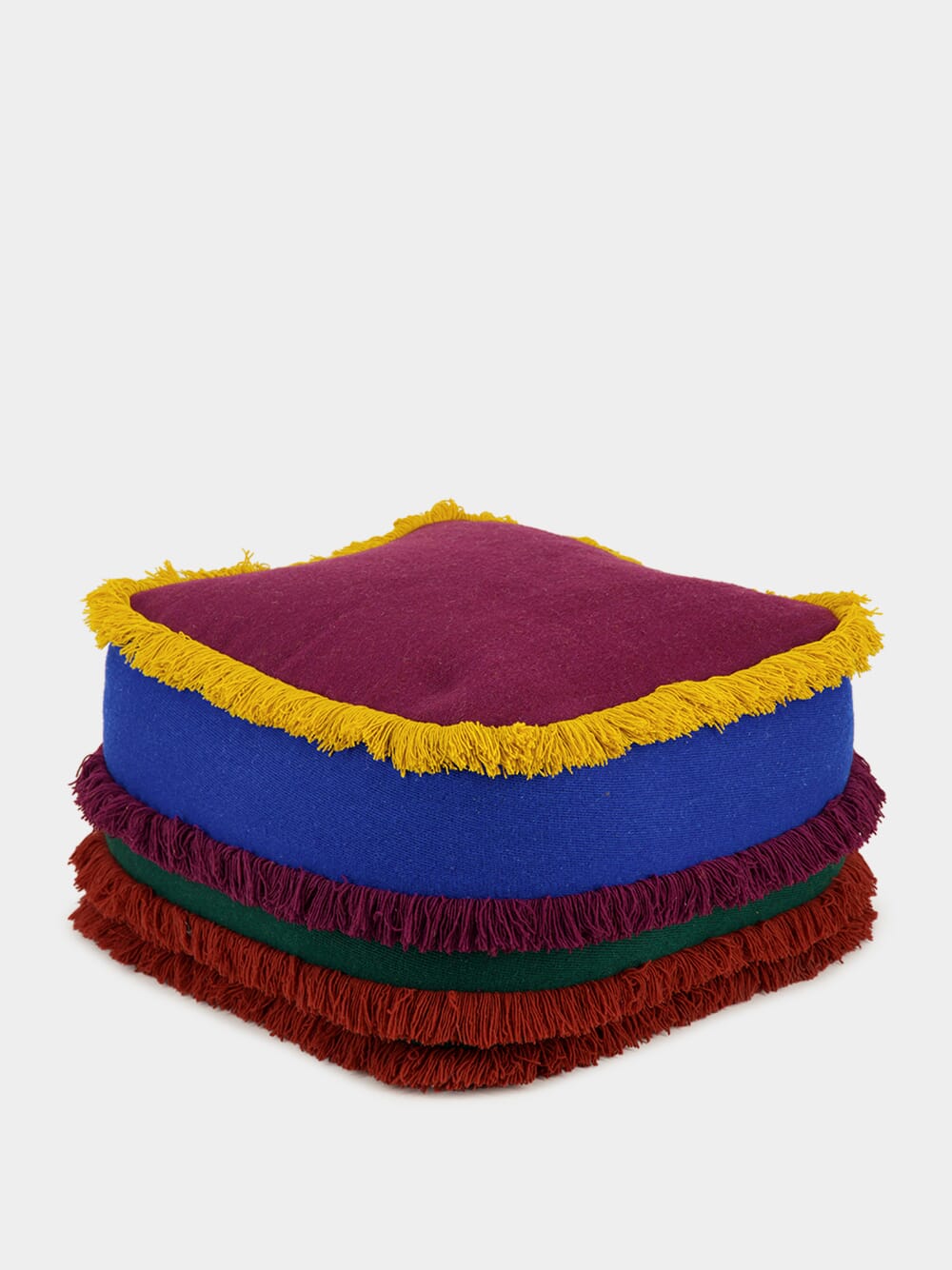 Handmade Barrocal Multicoloured Wool Ottoman