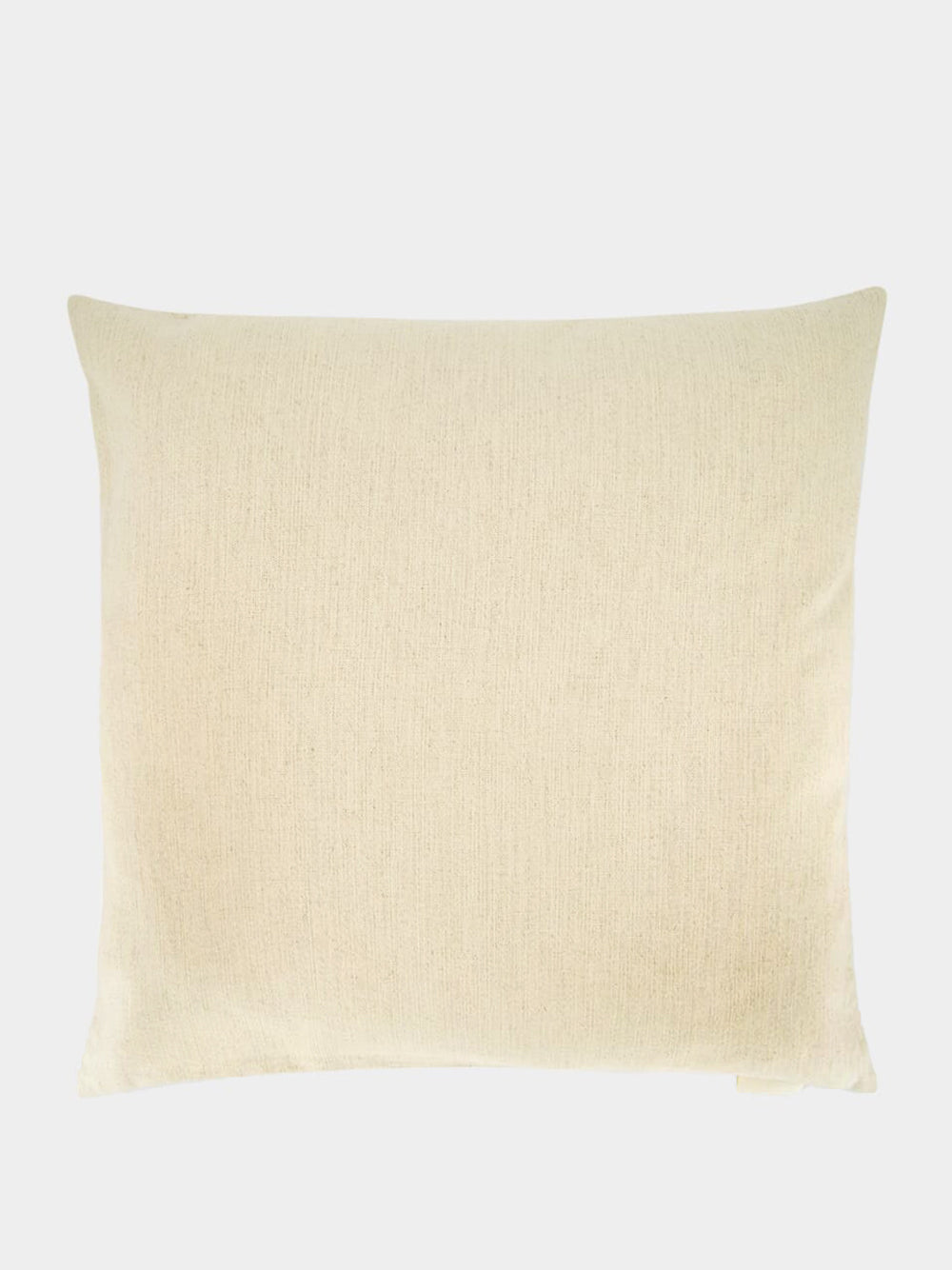 Handmade Florea Natural Linen and Brick Embroidered Cushion