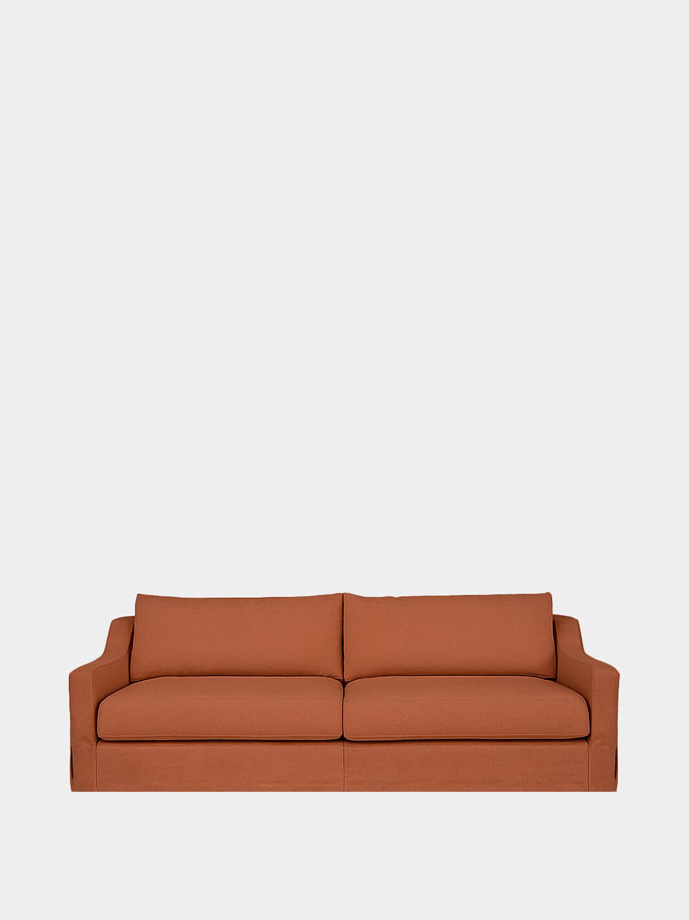 Manuel Brick Linen Three-Seater Sofa