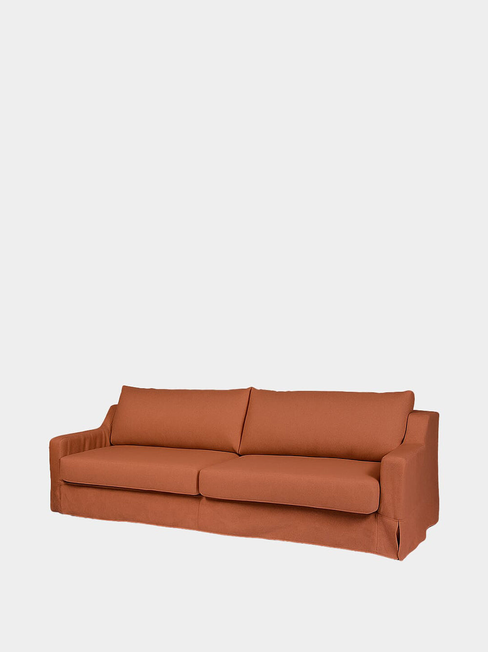 Manuel Brick Linen Three-Seater Sofa