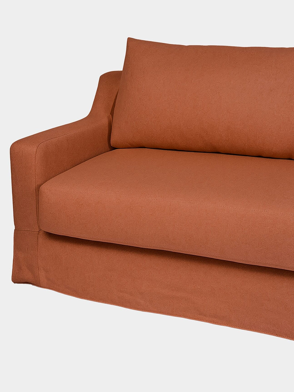 Manuel Brick Linen Three-Seater Sofa