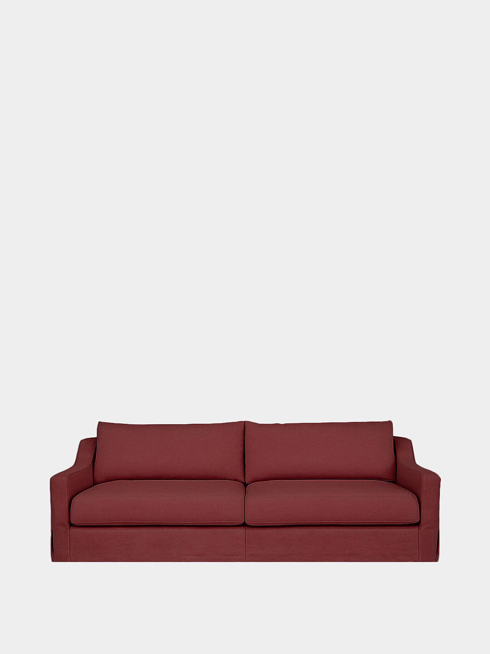 Manuel Bordeaux Linen Three-Seater Sofa