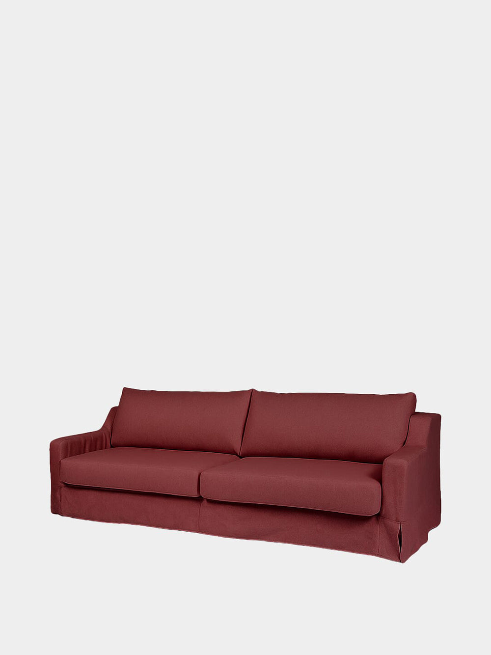 Manuel Bordeaux Linen Three-Seater Sofa
