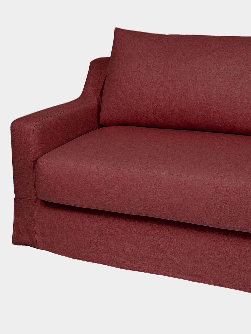 Manuel Bordeaux Linen Three-Seater Sofa