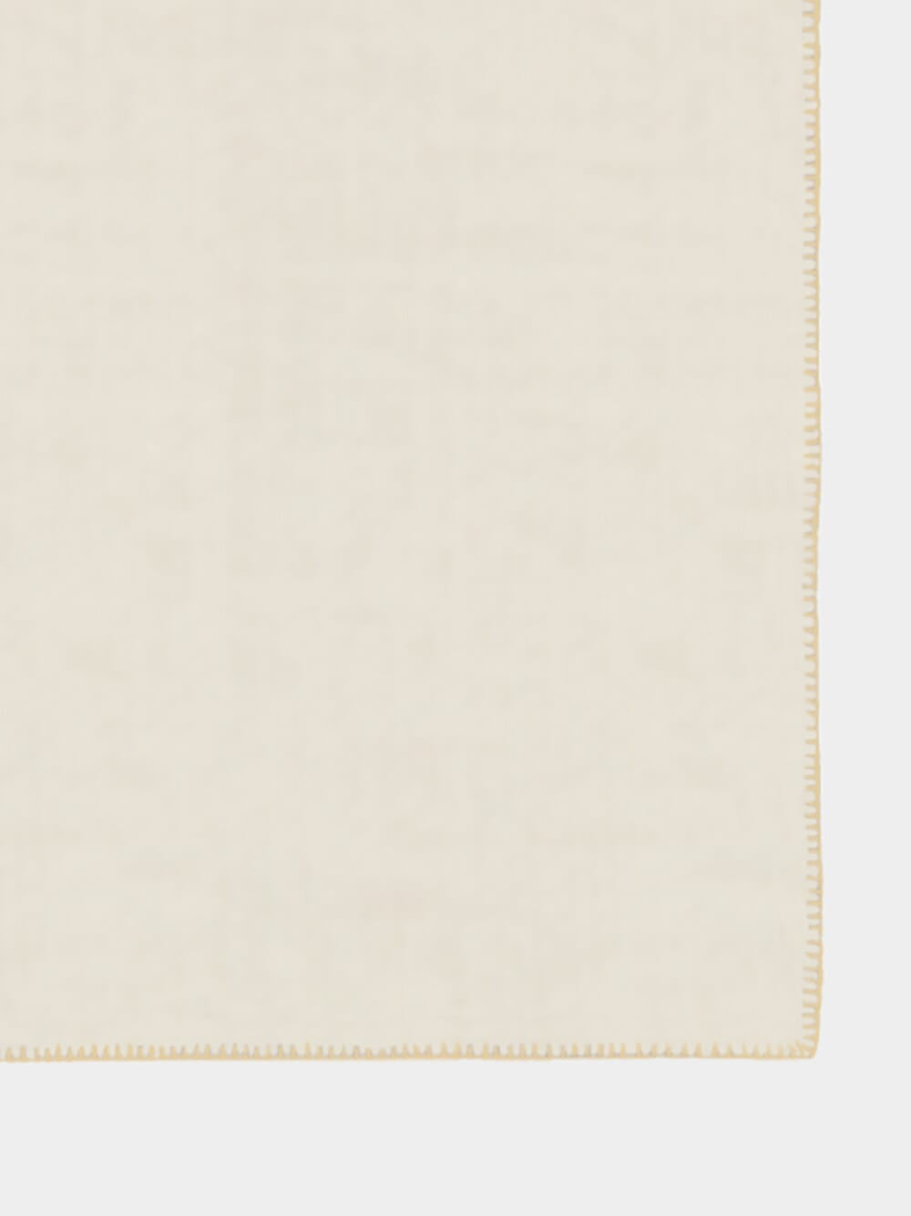 Hand-Embroidered Maria White Linen and Beige Embroidery Napkin