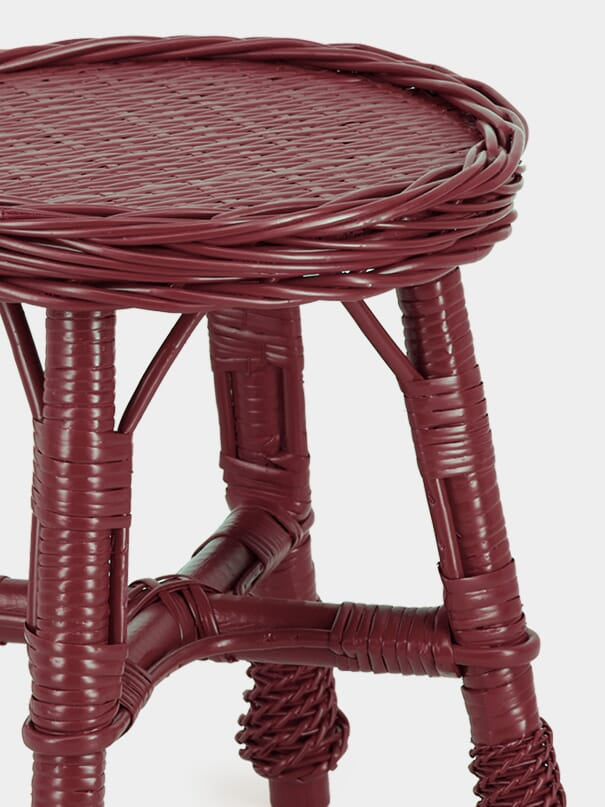 Handmade Furnas Bordeaux Wicker Stool