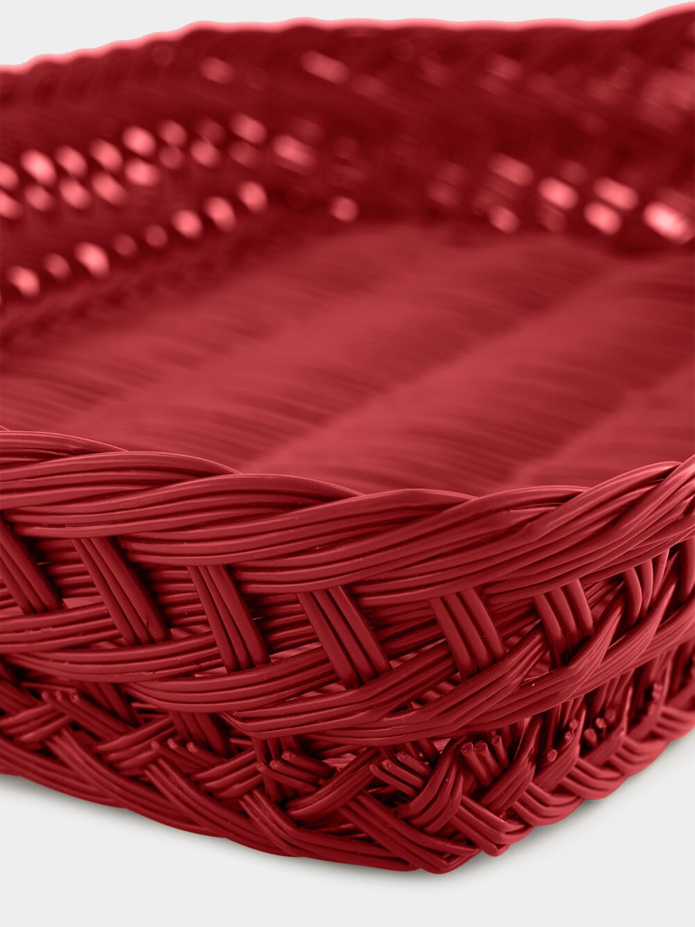 Handmade Vitória Red Wicker Large Tray