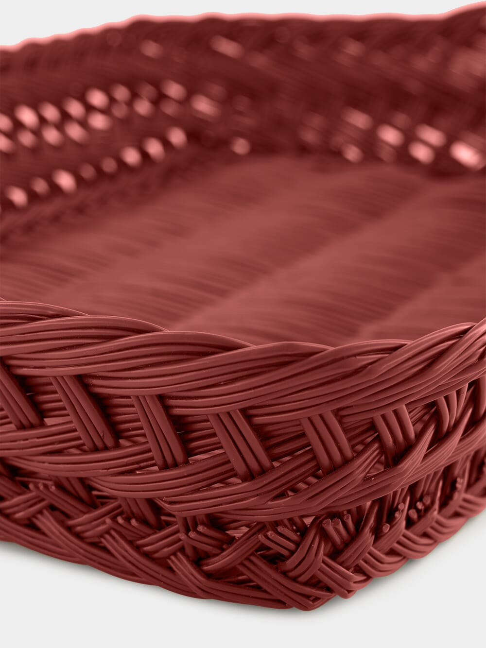 Handmade Vitória Bordeaux Wicker Large Tray