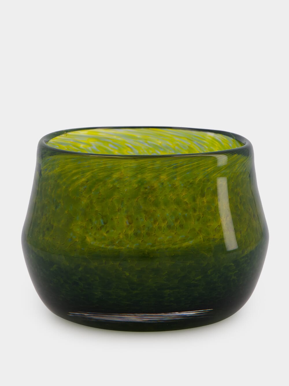 Handblown Avis Green Glass Bowl