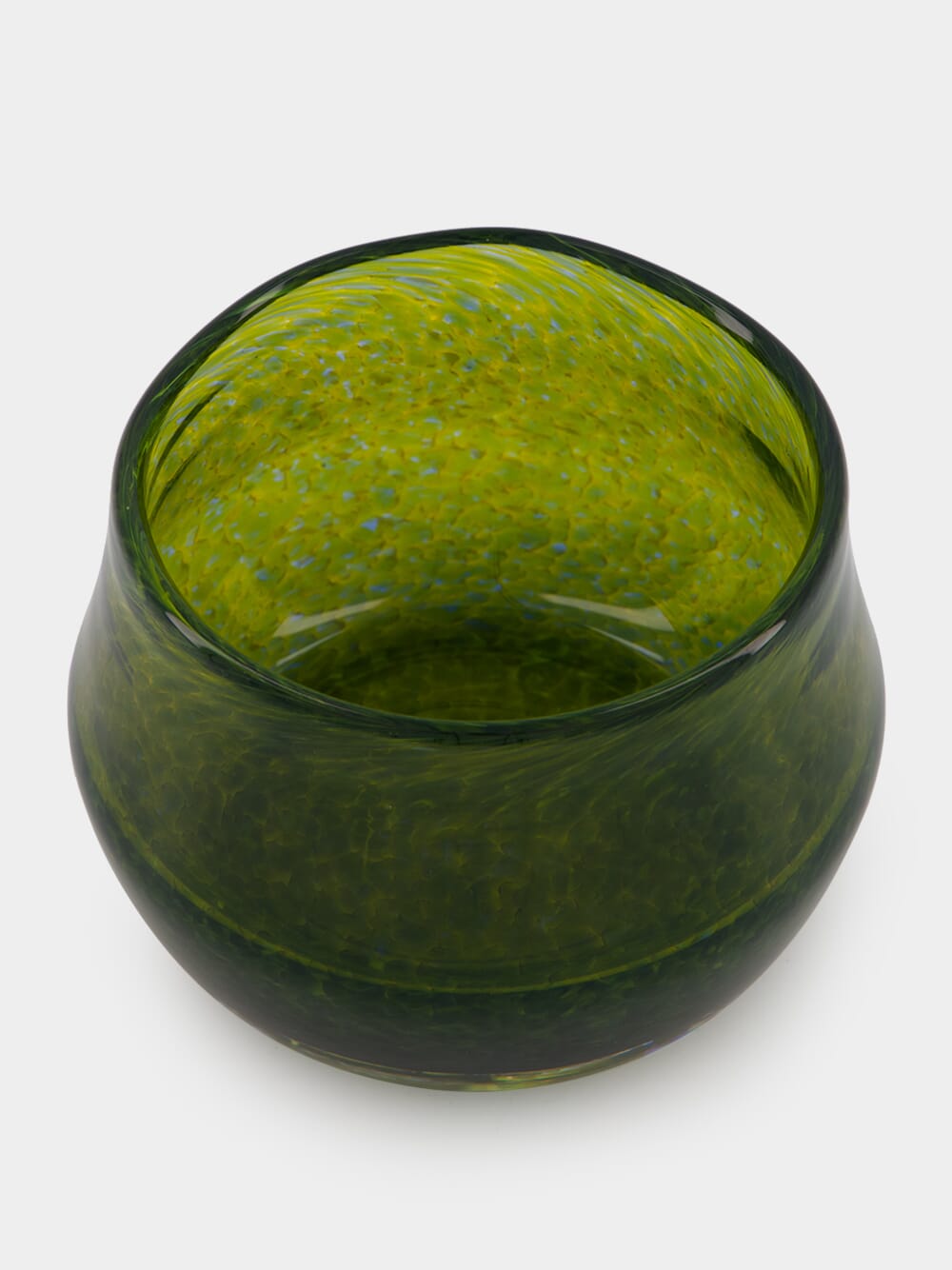 Handblown Avis Green Glass Bowl