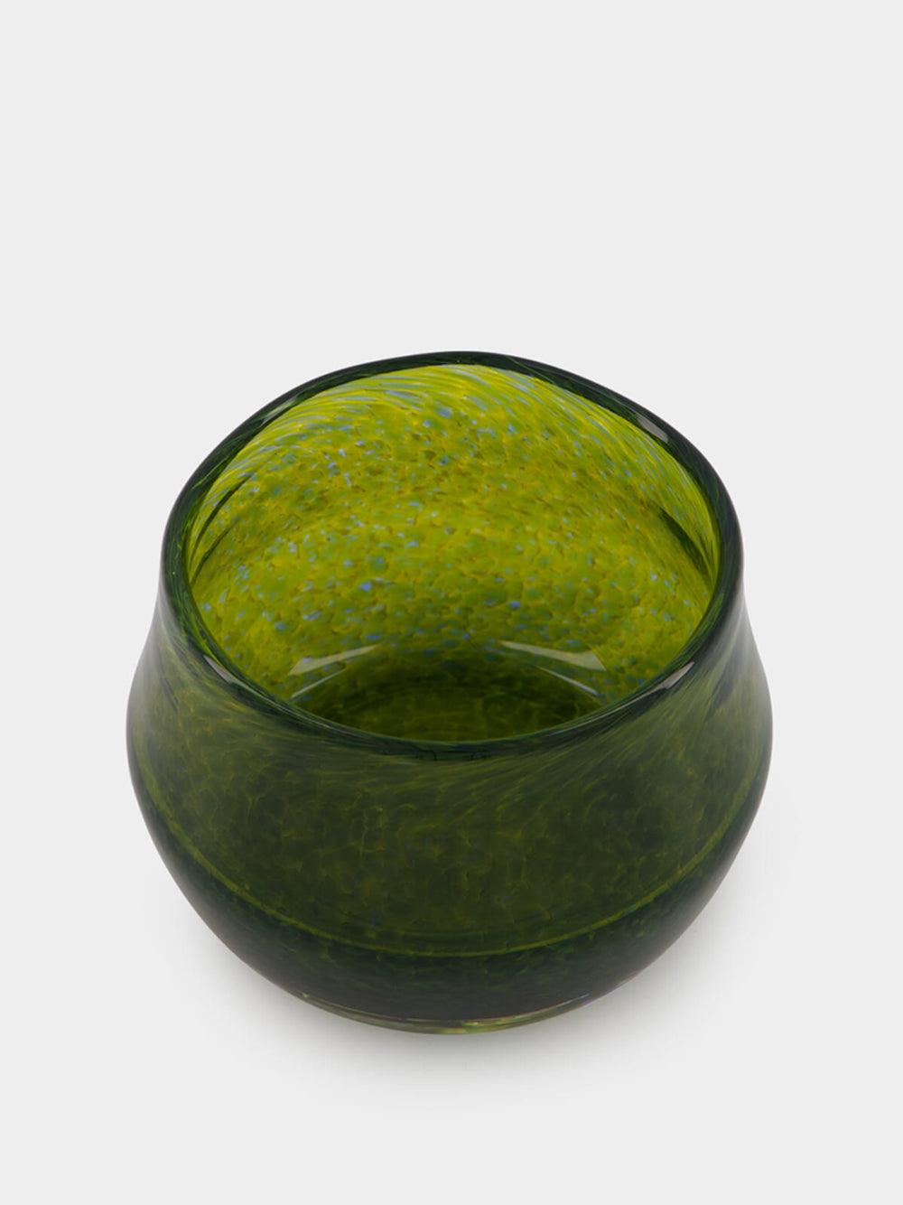 Handblown Avis Green Glass Bowl
