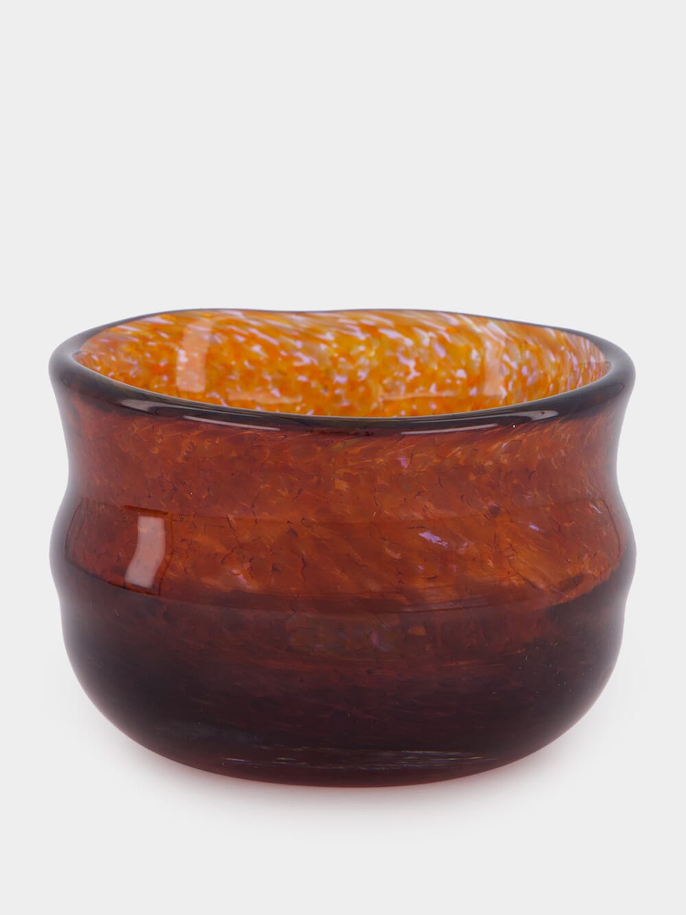Handblown Avis Amber Glass Bowl